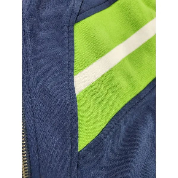 Women WEAR Erin Andrews Seattle Seahawks Yarn Dye Stripe Full-Zip Jacket Plus 3X - Image 6