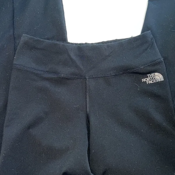 The North Face knit pants pull on XS mid rise black logo wide leg womens stretch - Image 7