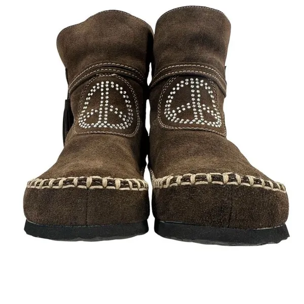 Vintage Sherpa Lined Suede Moccasin Winter Boots Women’s Size 6.5/7 - Image 6