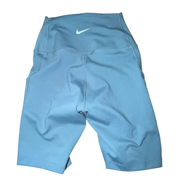 Nike One Dri-FIT Womens High Rise 8 Inch Biker Shorts Teal Blue FZ6758-008 XS - Image 3