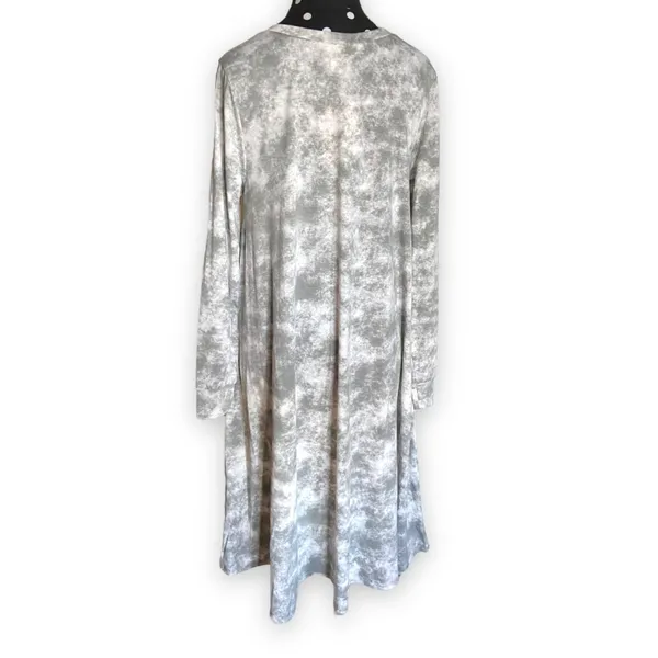 LuLaRoe Emily Gray Cloud Print‎ Swing Dress with Pockets Women's Small NWT - Image 4