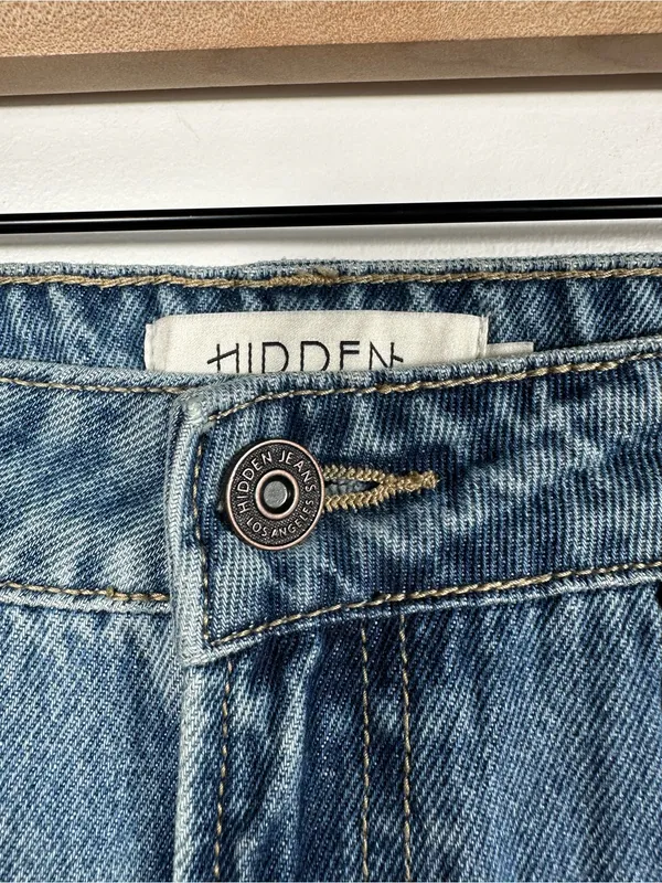 Hidden Jeans Cargo Wide Leg Jeans 26 NWT Low Rise Utility Zip‎ Pocket Denim - Image 9