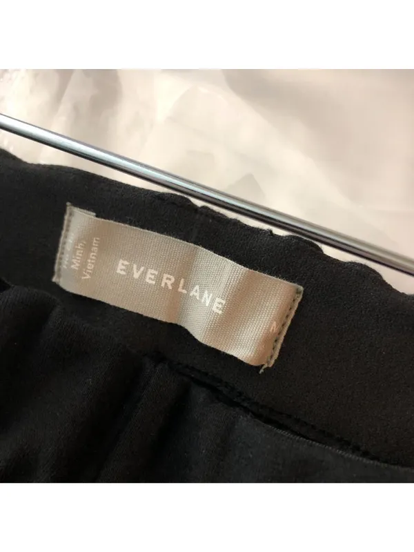 Everlane Womens The Dream Pant Tuxedo Stripe Pintuck Pull On Tapered Black M - Image 3