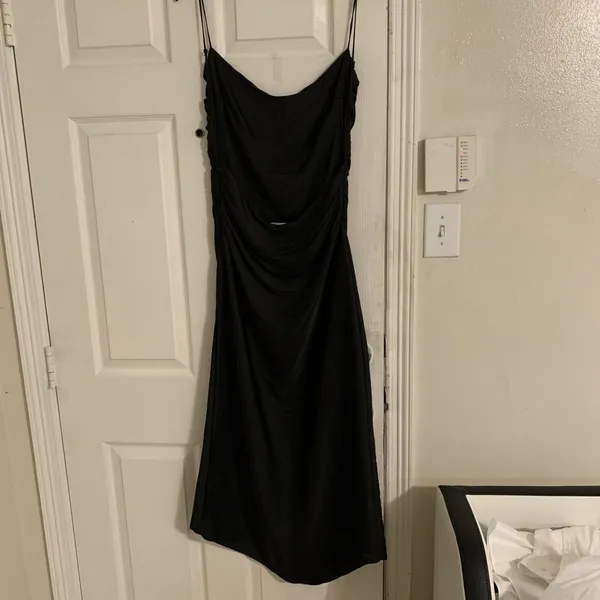 Zara dress black satin backless size L/XL maxi - Image 3