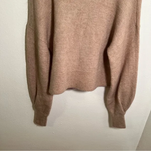H&M Women's Size 4 Mohair-Blend Polo-Neck Jumper Sweater‎ Light Beige Wool - Image 9