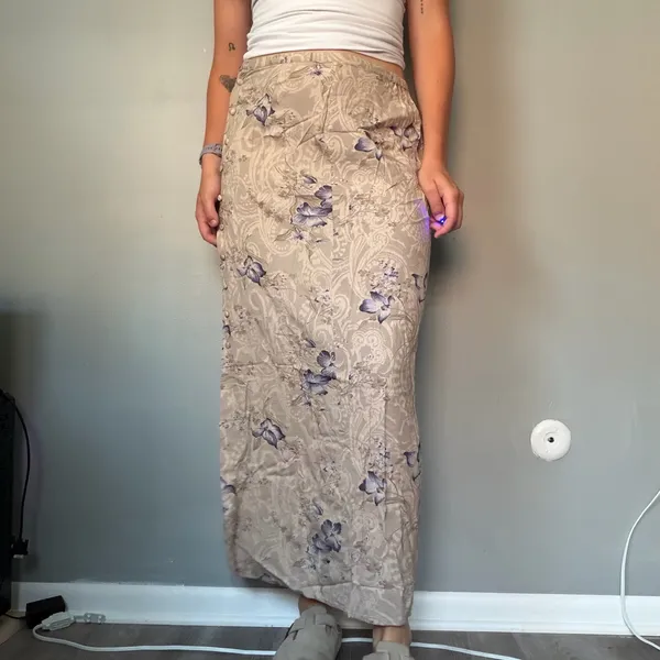 Vintage Express Floral Rayon Maxi Skirt Made in USA - Image 2