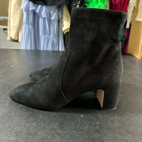 Authentic Prada Black Ankle Boots with Square Toe and Block Heel 40 9 - Image 5