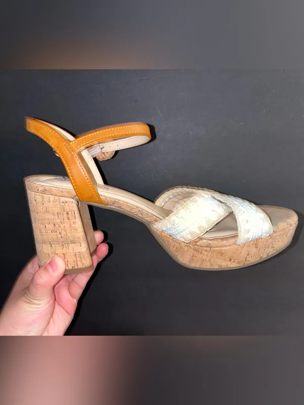 NWOB Reaction Kenneth Cole Reeva Platform Block Heel Sandals Size 7.5 - Image 4