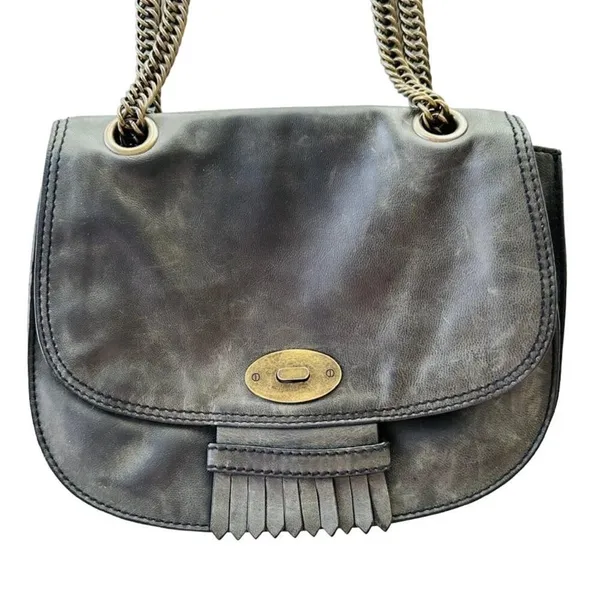 Madewell 1937 Leather Purse Handbag Grey Flap Crossbody Shoulder - Image 2