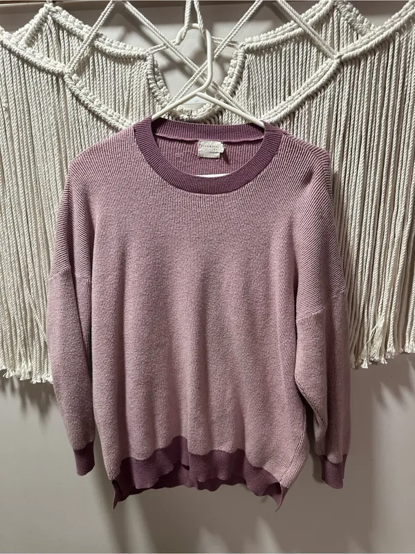 Dreamers Mauve Two-Tone Ribbed Crewneck Sweater - Image 4