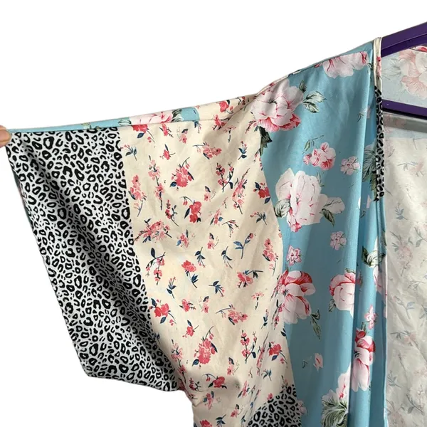 Kimono with floral print Blue Size XXL - Image 3