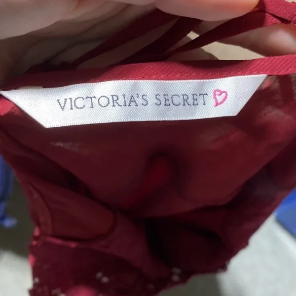 Victoria's Secret Deep Red Lace Chemise - Image 2