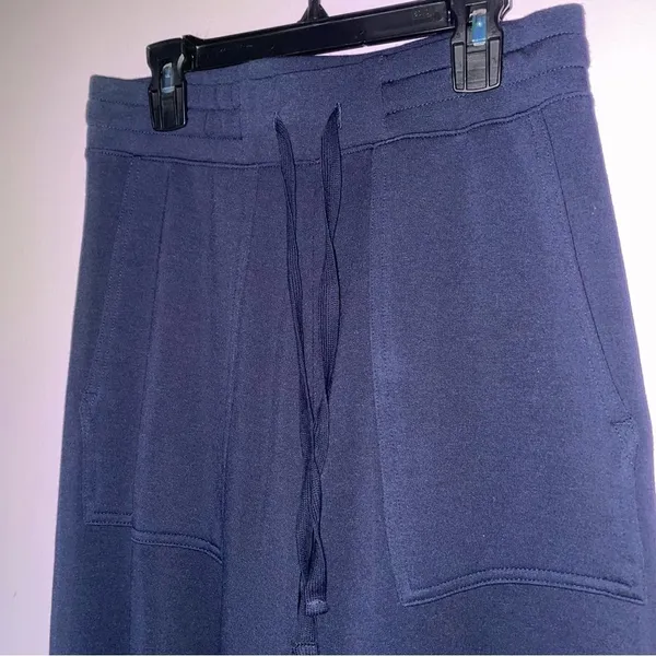 Quince Size XS Modal Sweatpants Wide Leg Crop Navy Pull On - Image 2