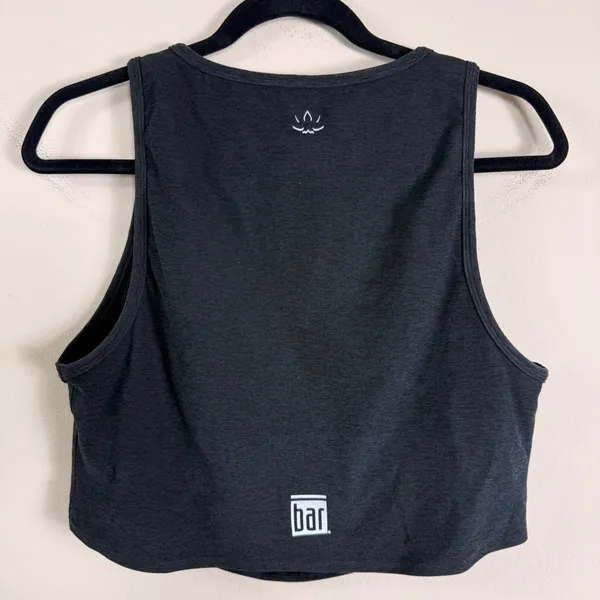 Beyond Yoga Spacedye High Neck Cropped Tank Top Charcoal Gray XL Shelf Bra - Image 2