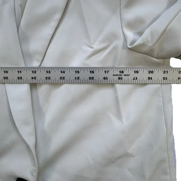 Zara Women White Double Breasted Blazer Womens Large Professional Workwear Chic - Image 7