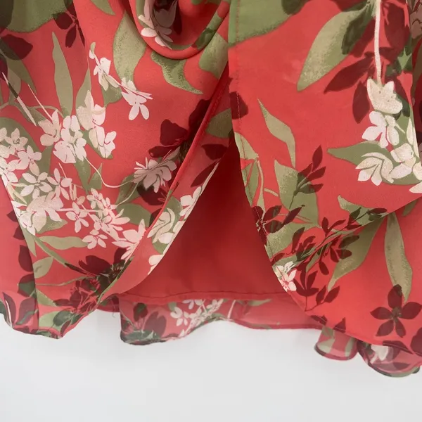 Emma Jame Boho 2 Piece Skirt Set Cottagecore Floral Rust Romantic Flowy Chiffon - Image 11