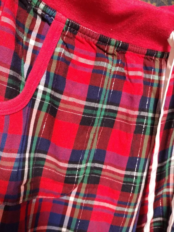 Victoria's Secret Red And Blue Plaid Pajamas Pants - Image 3