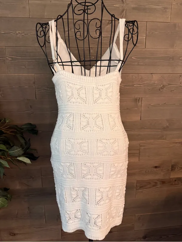 Olive and oak crocheted knit body con dress - Image 3