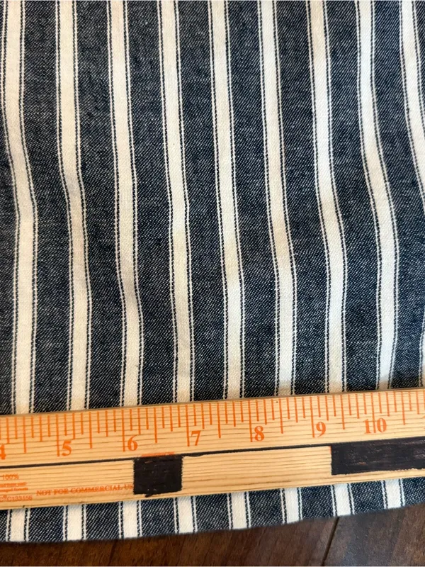 Madewell Zoe Relaxed Wide Pants Linen Blend in Navy White Stripe Size 6 - Image 9