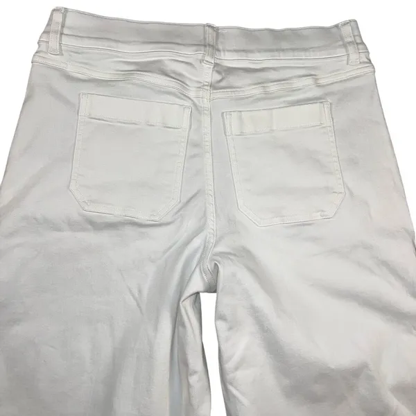 SPANX Tummy Control Wide Leg Pull On White Stretch Jeans Size XL - Image 6