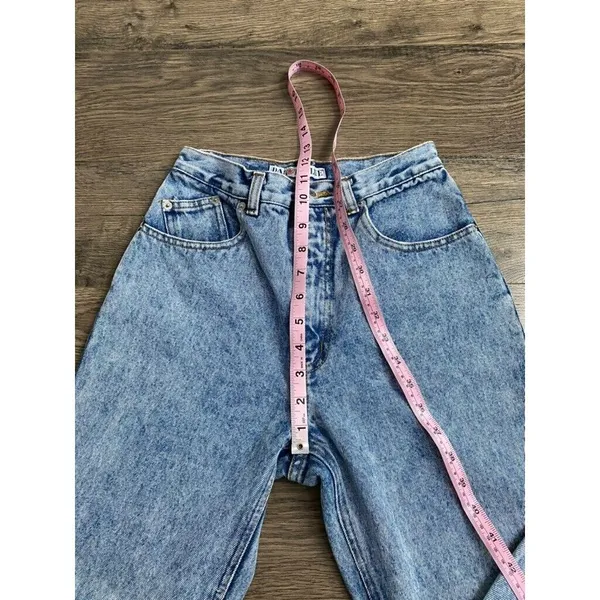 EUC Womens‎ Dakota Blue vintage high rise acidwash bow ankles jeans western SZ 7 - Image 6
