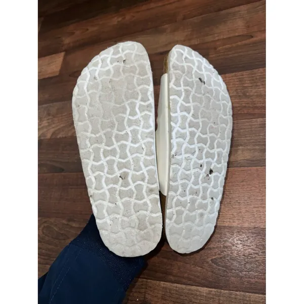 Cushionare White Double-Buckle Cork Footbed Slides - Image 7