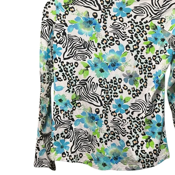 IBKUL Eva Polo‎ Zip Top Peri Long Sleeve Golf Shirt Womens UPF 50 size XS - Image 9