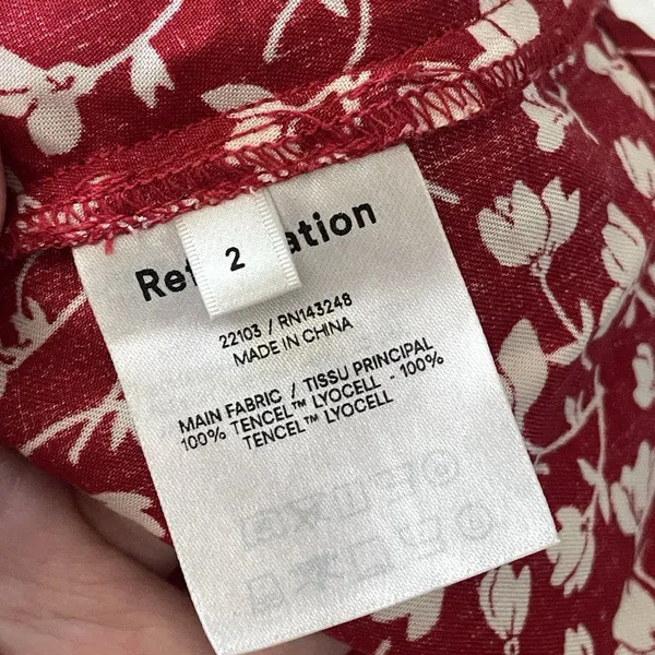 Reformation Mini Dress floral sleeveless womens Red White size 2 cocktail party - Image 8