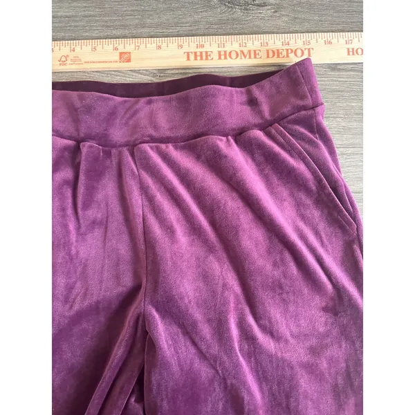 Cable & Gauge Studio Purple Velour Tracksuit Set Zip Hoodie Joggers Womens Med - Image 10