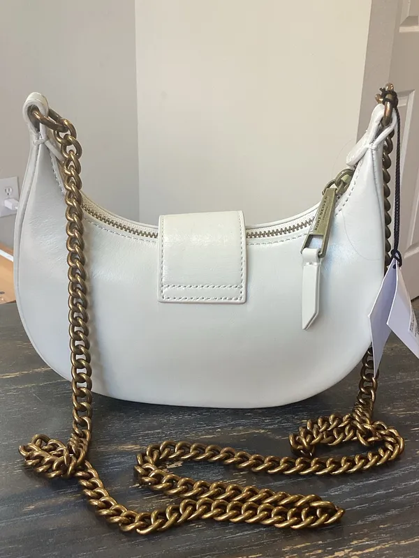 Kurt Geiger London Small Chelsea Chain Strap Beige Leather Crossbody Bag - Image 2