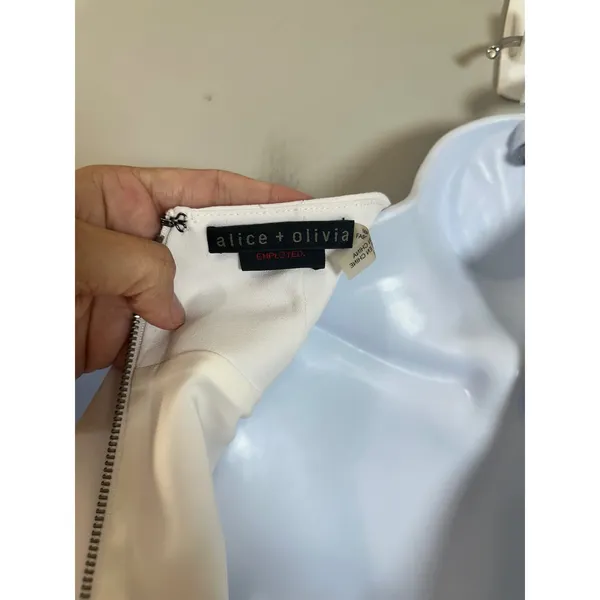 Alice + Olivia White High Neck Sleeveless Mini Shift Dress Size 2 - Image 5