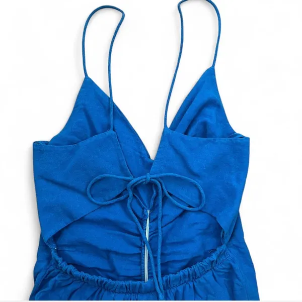 Zara blue runched dress - Image 3