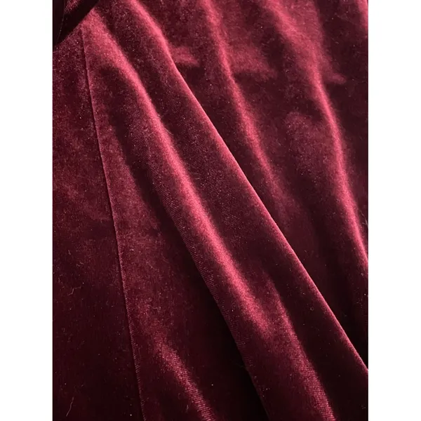 Azazie Kala Bridesmaid Dress A18 Plus Size Burgundy Wine One-Shoulder Velvet - Image 4