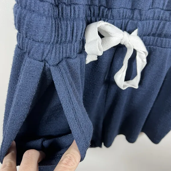 Wilfred Free Womens Knit Lounge Romper Short Blue Drawstring Size‎ Small Casual - Image 4