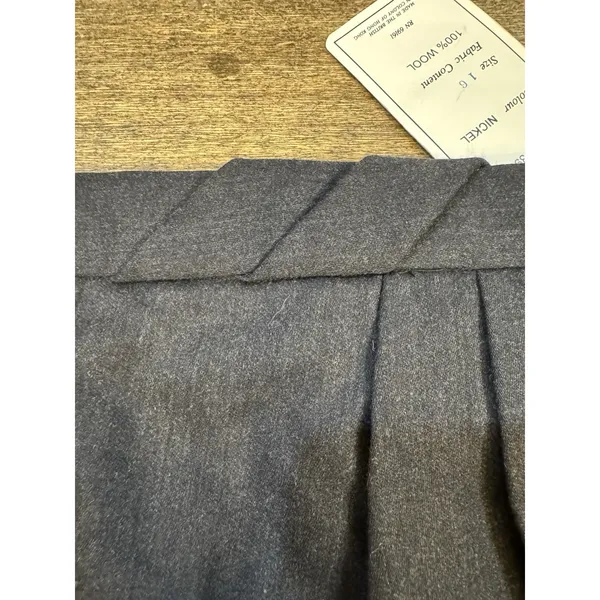 Vintage Dead‎ stock Carlisle Wool Gray Pencil Midi Skirt Size 16 Faux Wrap - Image 4