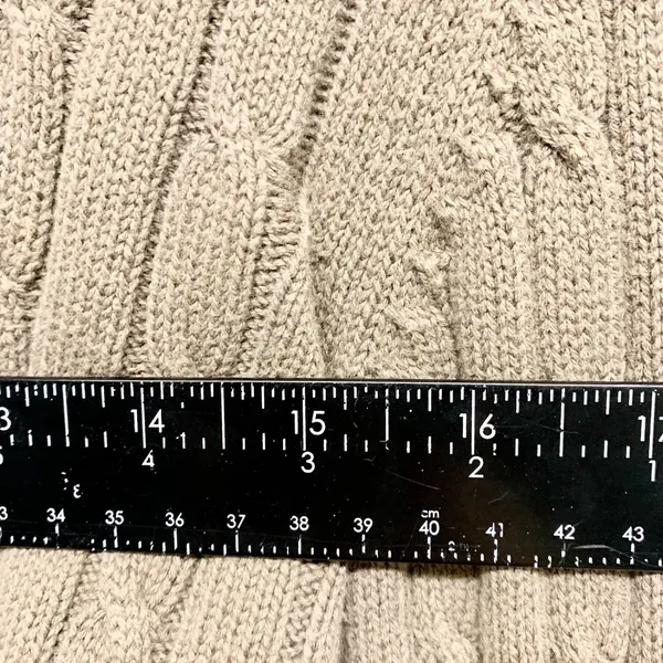 Liz & Co‎ Sweater Women Chest 31" Medium Brown Turtleneck Cable Knit Long Sleeve - Image 4