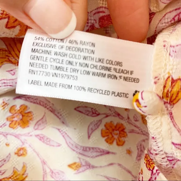 Universal Threads NWOT Floral Cream/Orange/Purple Long Sleeve Top - Image 4