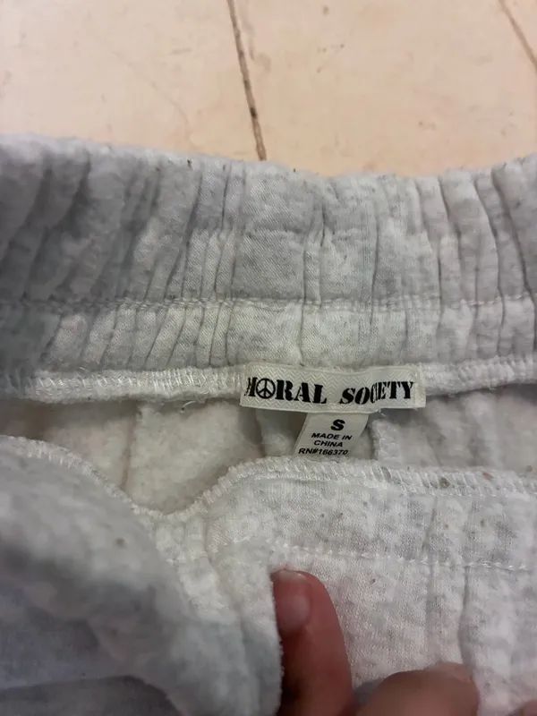 Moral Society Light Heather Grey Jogger-Style Sweatpants - Image 2