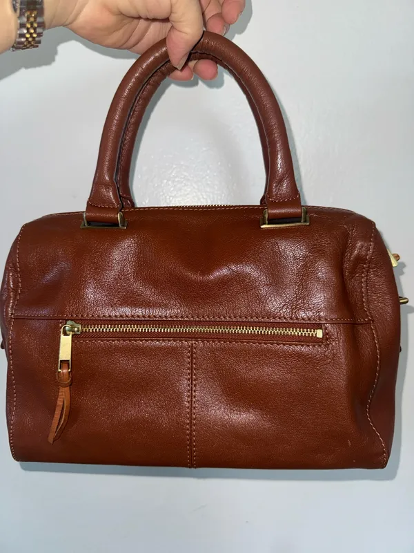 Rachel Roy Brown Leather Satchel Handbag - Image 3