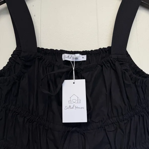 NWT SALTED HOUSES Boutique Black Sleeveless Bow Tie Top Medium - Image 8