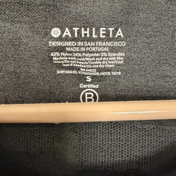 Athleta Momentum Camo Long Sleeve Top Black Grey Seamless 491464-02 Small - Image 2