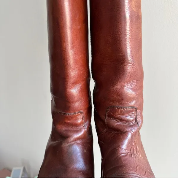 Frye Melissa Button Brown Leather Cognac Tall Riding Boots, Women’s Size 7 - Image 4