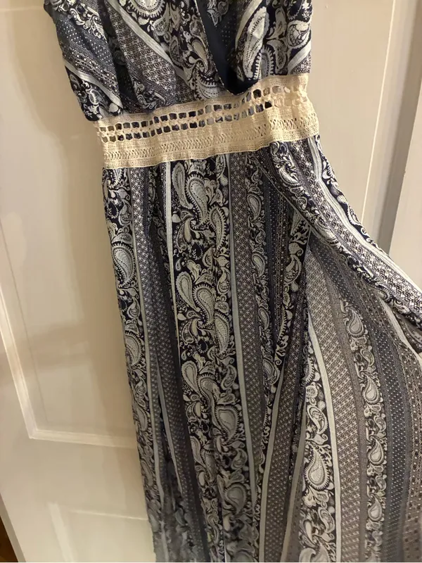 Women’s J for Justify Brand Paisley Print Maxi Dress with Crochet Waist Size L - Image 7