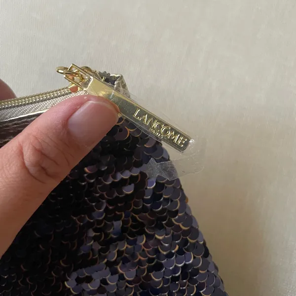 Lancome Sequins Makeup Bag Blue - Image 3