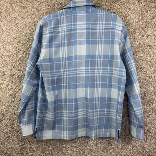 Lauren Ralph Lauren Wool Blue Plaid Button Down‎ Shirt Jacket Women M Classic - Image 2