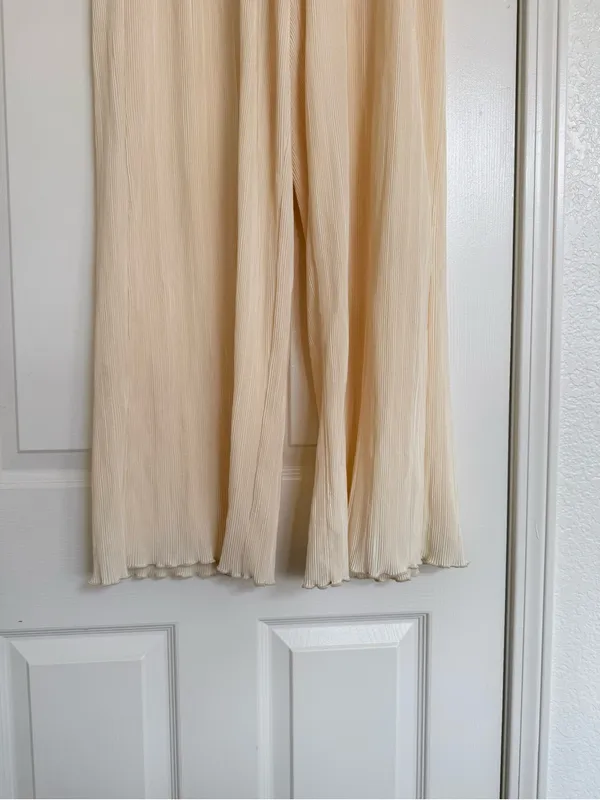 Open‎ Edit Nordstrom Wide Leg Butter Yellow Palazzo Pants Elegant High-Waist S - Image 5