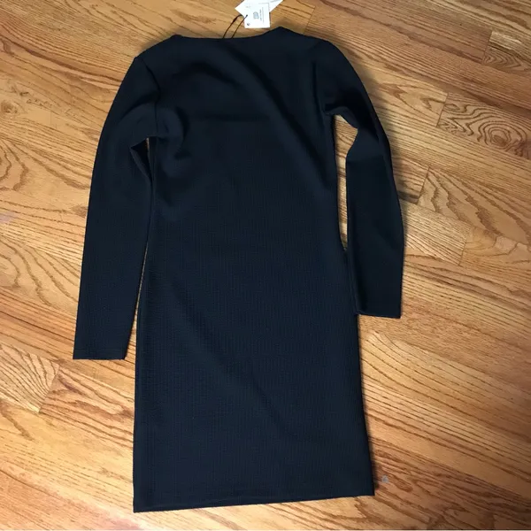 Zara Black Scoop Neck Long Sleeve Dress NWT - Image 5