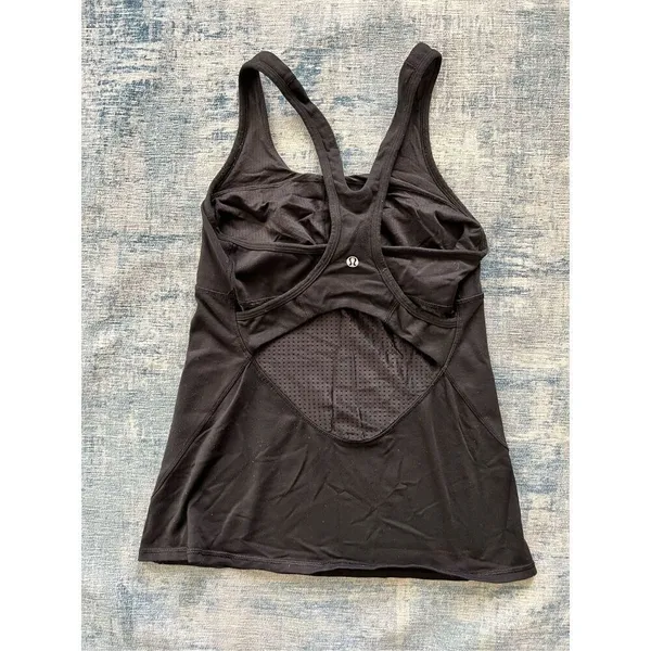 Lululemon Black Crossback Athletic Tank Top Size 6 - Image 7