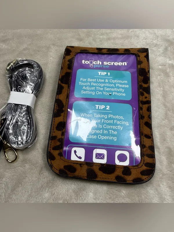 Leopard Flap Crossbody Phone Bag - Black & Brown - Image 2