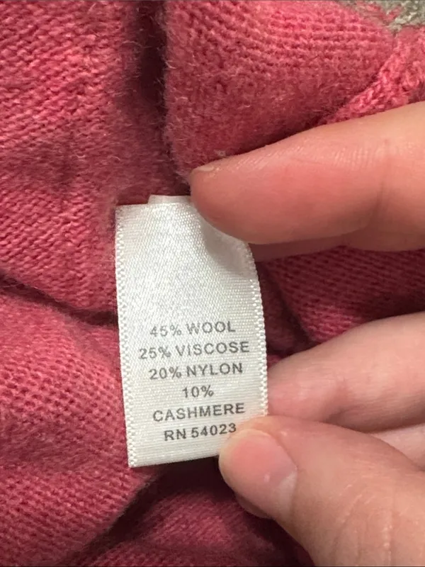 Banana Republic Cashmere Wool Raspberry V-neck Button-down Cardigan Grey Trim S - Image 10